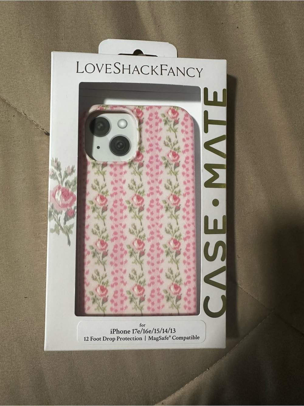 LoveShackFancy Pink Rose Pattern Phone Case